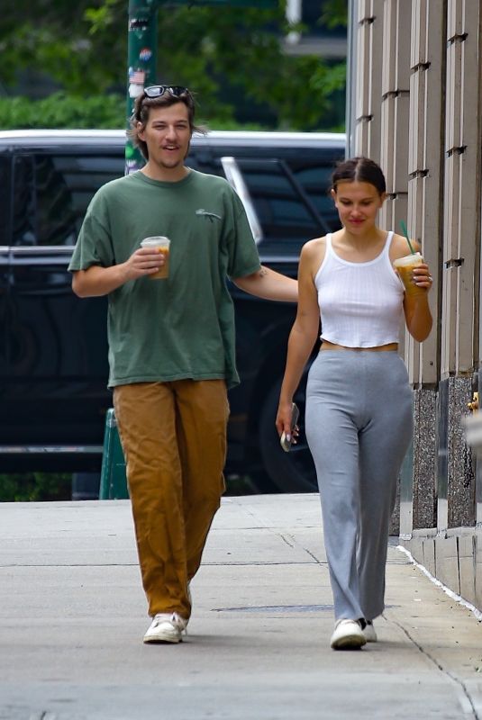 MILLIE BOBBY BROWN and Jake Bongiovi Out for Coffee in New York 06/14/2024