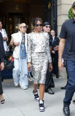 NAOMI CAMPBELL Leaves Her Hotel in Paris 06/25/2024