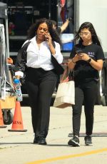 NIECY NASH Takes a Break on the Set of Grotesquerie in Los Angeles 06/20/2024