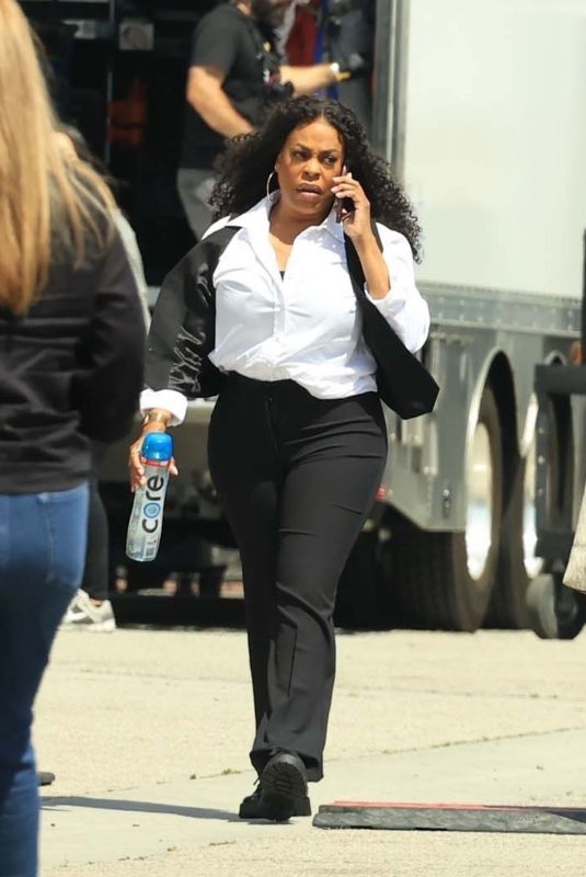 NIECY NASH Takes a Break on the Set of Grotesquerie in Los Angeles 06/20/2024