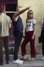 OLIVIA WILDE Out with a Mystery Guy in line at Hamburger Mary