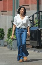 PADMA LAKSHMI Visiting House of Her Ex Adam R. Dell in New York 06/20/2024