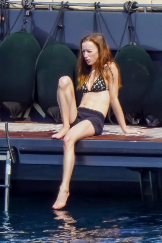 PHOEBE DYNEVOR in Bikini at a Yacht in St. Tropez 06/06/2024