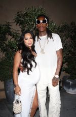Pregnant AIMEE AGUILAR and Wiz Khalifa at Le Fleur Room in West Hollywood 06/21/2024