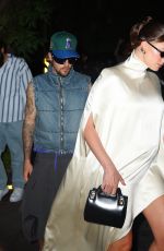 Pregnant HAILEY BIEBER and Justin Bieber Out for Dinner with Friends at 4 Charles Prime in New York 06/23/2024