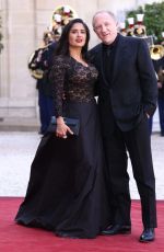 SALMA HAYEK Arrives at Dinner at Elysee Palace in Paris 06/12/2024