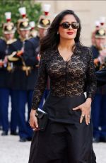 SALMA HAYEK Arrives at Dinner at Elysee Palace in Paris 06/12/2024