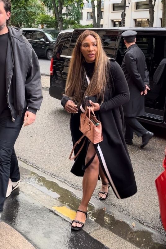 SERENA WILLIAMS Heading to Netflix Set at The Plaza Athene in Paris 05/30/2024