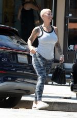 AMBER ROSE at Barber King in Los Angeles 07/04/2024