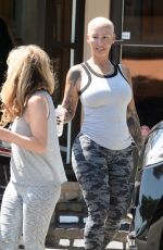 AMBER ROSE at Barber King in Los Angeles 07/04/2024