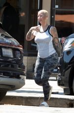 AMBER ROSE at Barber King in Los Angeles 07/04/2024