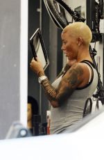 AMBER ROSE at Barber King in Los Angeles 07/04/2024