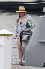 AMY ADAMS and JENNY SLATE Filming on a Yacht for At the Sea in Quincy 07/23/2024