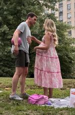 ANNA CAMP and Pete Ploszek on the Set of YOU in Central Park in New York 07/26/2024