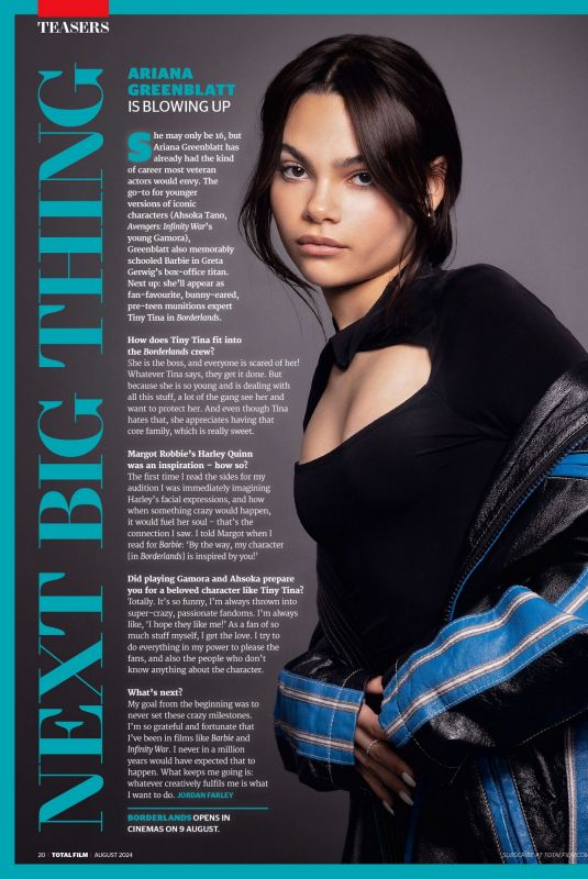 ARIANA GREENBLATT in Total Film, August 2024