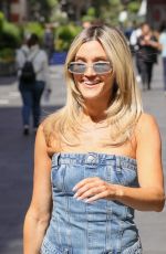 ASHLEY ROBERTS in Double Denim Leaves Heart Breakfast Show in London 07/04/2024