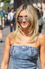 ASHLEY ROBERTS in Double Denim Leaves Heart Breakfast Show in London 07/04/2024