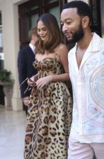 CHRISSY TEIGEN Heads to Djokovic vs. Nadal Olympic Tennis Match in Paris 07/29/2024