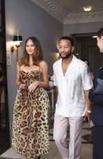 CHRISSY TEIGEN Heads to Djokovic vs. Nadal Olympic Tennis Match in Paris 07/29/2024