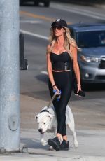 CHRISTINA HALL Out with Her Dog Around Her Neighborhood in Los Angeles 07/26/2024
