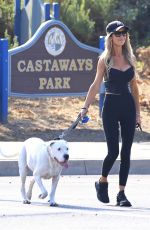 CHRISTINA HALL Out with Her Dog Around Her Neighborhood in Los Angeles 07/26/2024