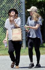 DREW BARRYMORE Out for Morning Walk with a Friend in The Hamptons 07/02/2024