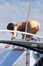 ELISABETTA CANALIS in Bikini at a Yacht at Vulcano in Italy 06/24/2024