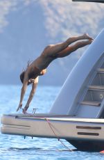 ELISABETTA CANALIS in Bikini at a Yacht at Vulcano in Italy 06/24/2024