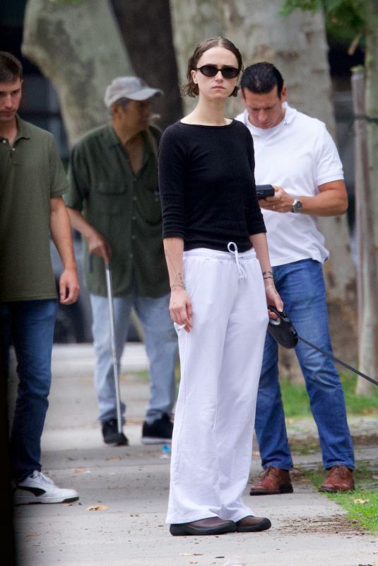 ELLA EMHOFF Out with Her Dog in Brooklyn 07/25/2024