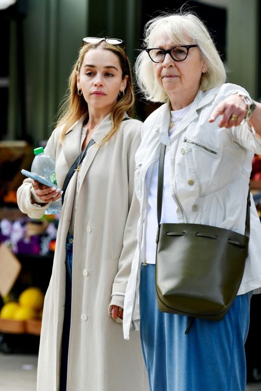 EMILIA CLARKE Out with Her Mother in London 07/19/2024