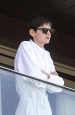 EMMA CORRIN at Her Balcony at Hotel Fasano in Rio de Janeiro 07/16/2024