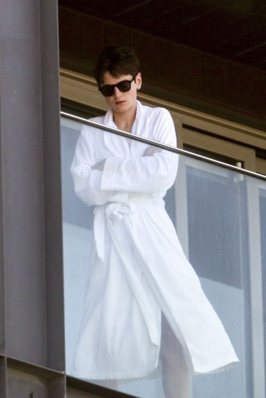 EMMA CORRIN at Her Balcony at Hotel Fasano in Rio de Janeiro 07/16/2024