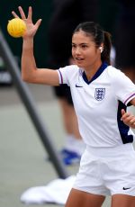 EMMA RADUCANU at a Practice Session for Wimbledon 2024 in London 06/30/2024