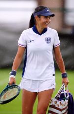 EMMA RADUCANU at a Training Session at Wimbledon 2024 in London 07/06/2024