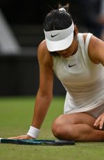 EMMA RADUCANU at Match Against Maria Sakkari at Wimbledon 2024 in London 07/05/2024