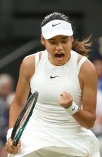 EMMA RADUCANU at Match Against Maria Sakkari at Wimbledon 2024 in London 07/05/2024