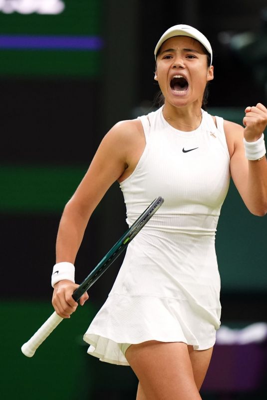 EMMA RADUCANU at Match Against Maria Sakkari at Wimbledon 2024 in London 07/05/2024
