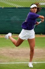 EMMA RADUCANU at Practice Session at Wimbledon 2024 in London 07/03/2024