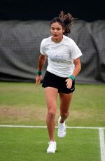 EMMA RADUCANU at Practice Session at Wimbledon 2024 in London 07/07/2024