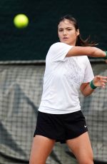 EMMA RADUCANU at Practice Session at Wimbledon 2024 in London 07/07/2024
