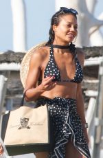 EMMA THYNN in Bikii Top at Club 55 in Saint Tropez 07/24/2024