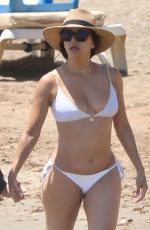 EVA LONGORIA in a White Bikini at a Beach in Marbella 07/17/2024