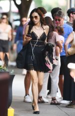 FAMKE JANSSEN Out in New York in a Black Lace Mini Dress 07/27/2024