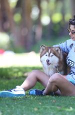 INES TROCCHIA Out with Her Dog at a Park in Beverly Hills 07/15/2024