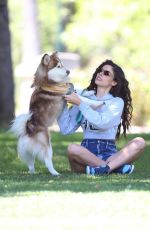 INES TROCCHIA Out with Her Dog at a Park in Beverly Hills 07/15/2024
