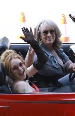 JAMIE LEE CURTIS and LINDSAY LOHAN Filming Freaky Friday 2 in Los Angeles 07/25/2024