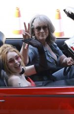JAMIE LEE CURTIS and LINDSEY LOHAN on the Set of Freaky Friday 2 in Los Angeles 07/25/2024