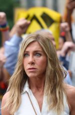 JENNIFER ANISTON on the Set of The Morning Show in New York 07/27/2024