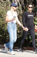 JENNIFER GARNER Enjoys an Iced Tea on a Morning Walk with a Friend in Los Angeles 07/26/2024