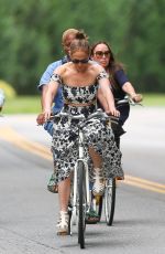 JENNIFER LOPEZ Enjoying a Bike Ride with Friends in The Hamptons 07/23/2024